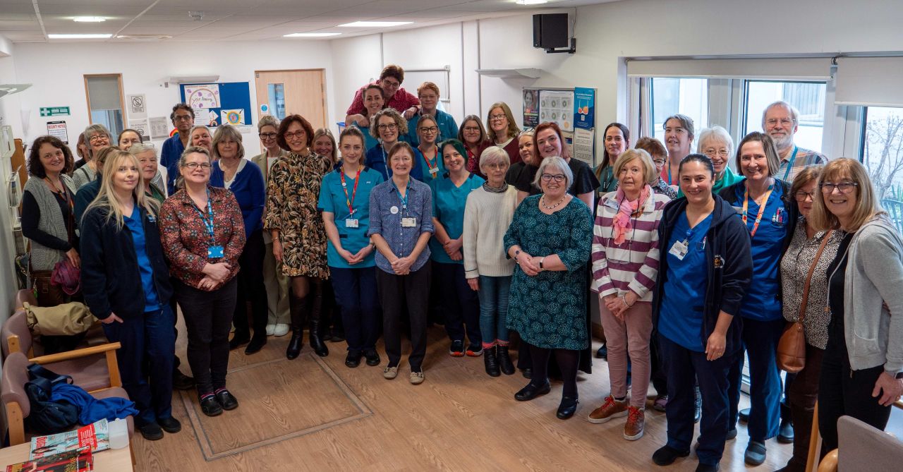 Colleagues gathered to wish radiographer Ann Hills well as she retires