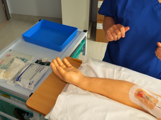 PICC Care being demonstrated by a nurse