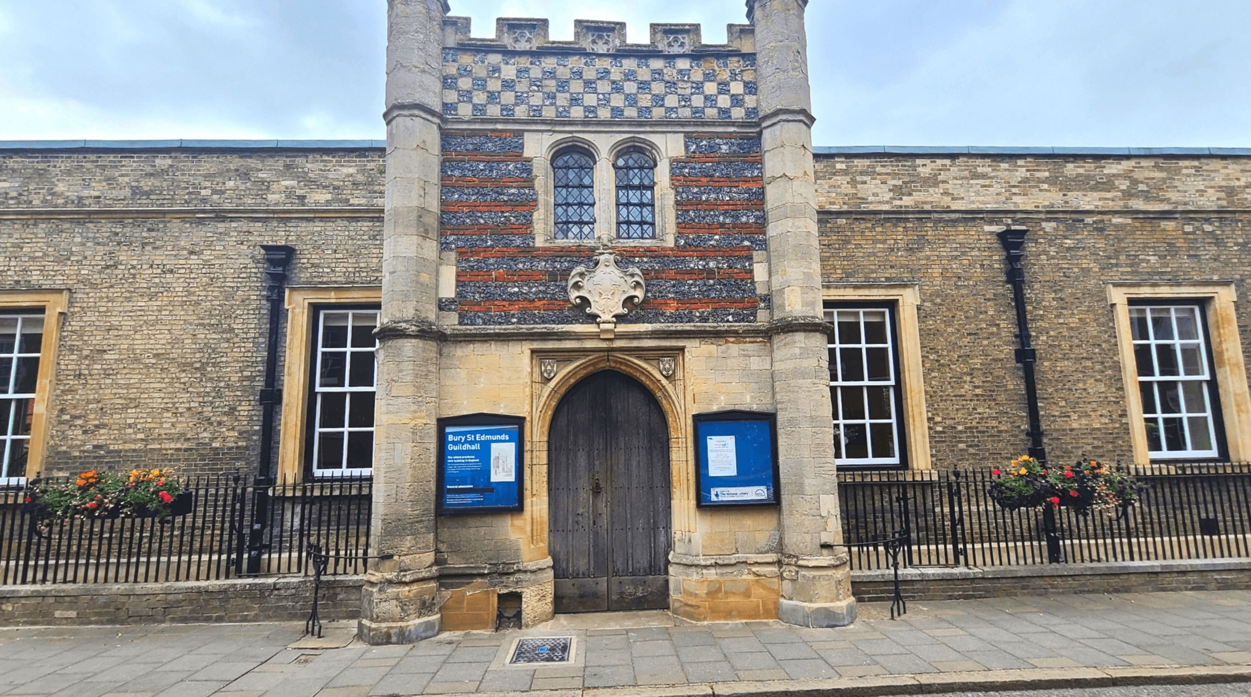 Front view of The Guildhall in Bury St Edmunds