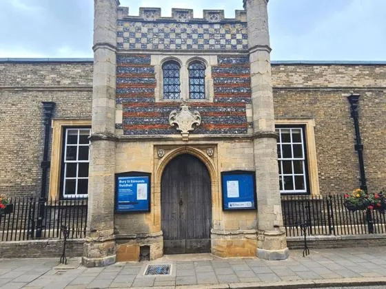 Front view of The Guildhall in Bury St Edmunds