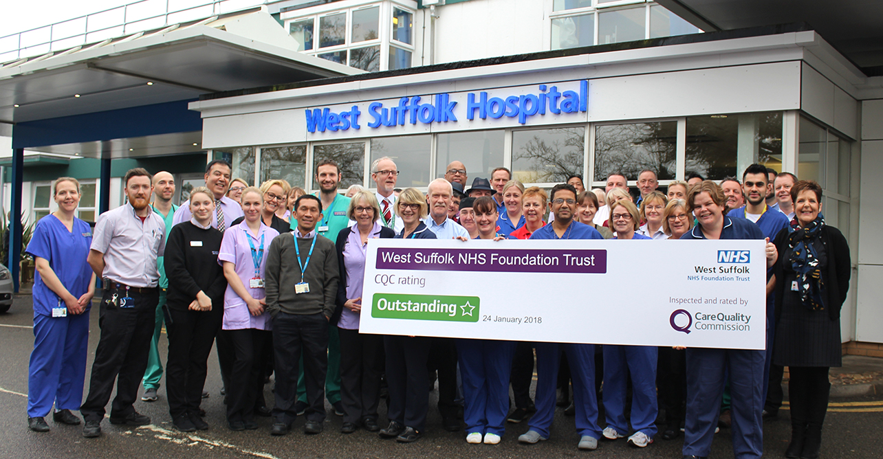 West Suffolk NHS has been ranked as outstanding by the CQC