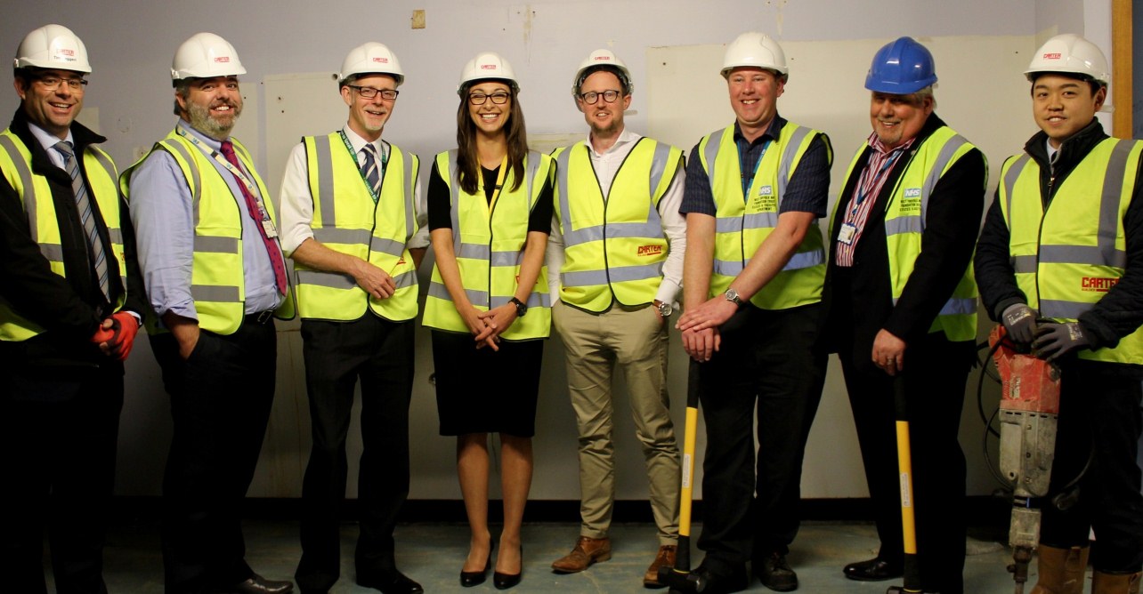 Consultant cardiologists, members of the Trust executive team and estates development team, and representatives of R G Carter Thetford who will be working on the project.