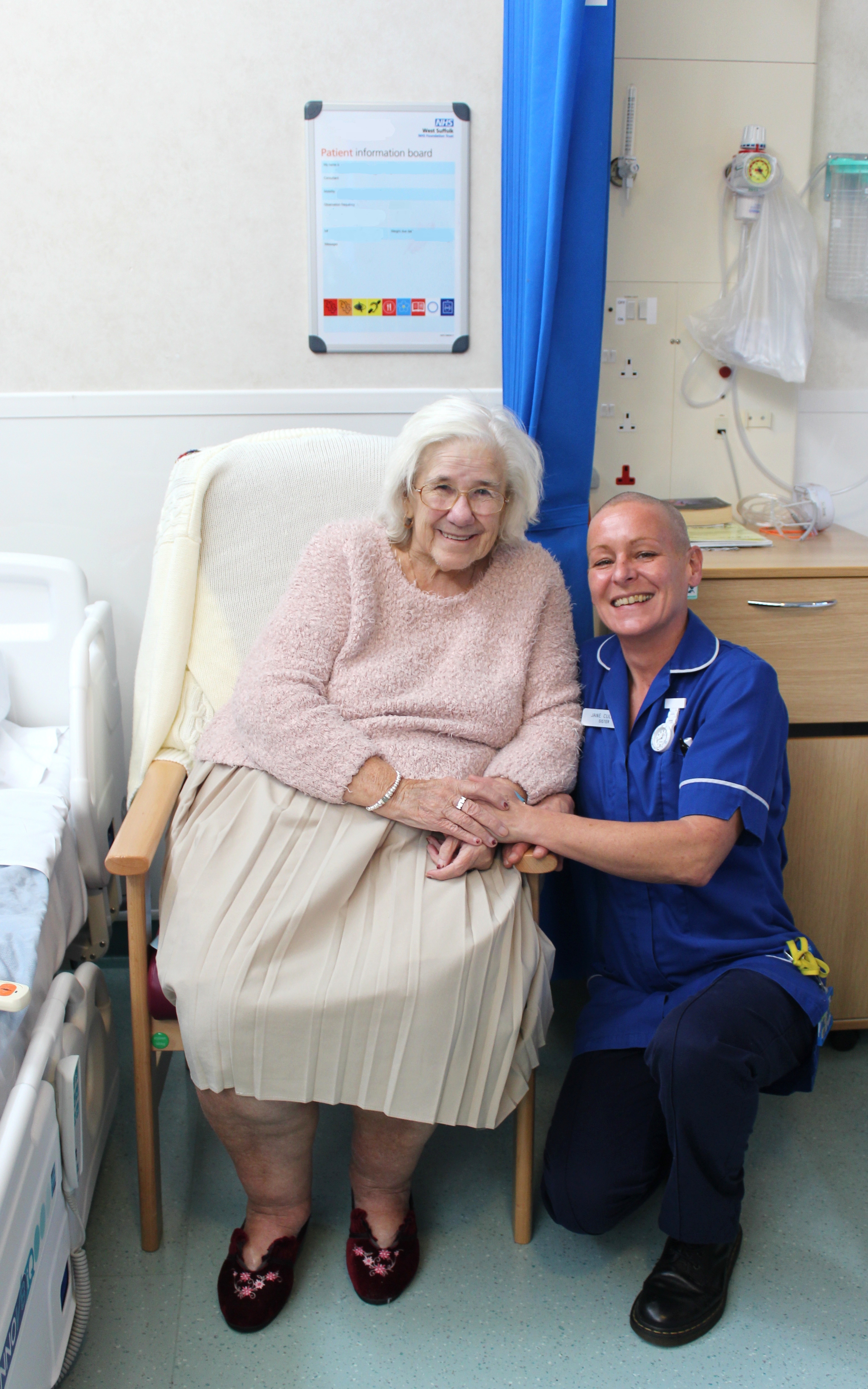 Dot with ward sister Jane Cullum