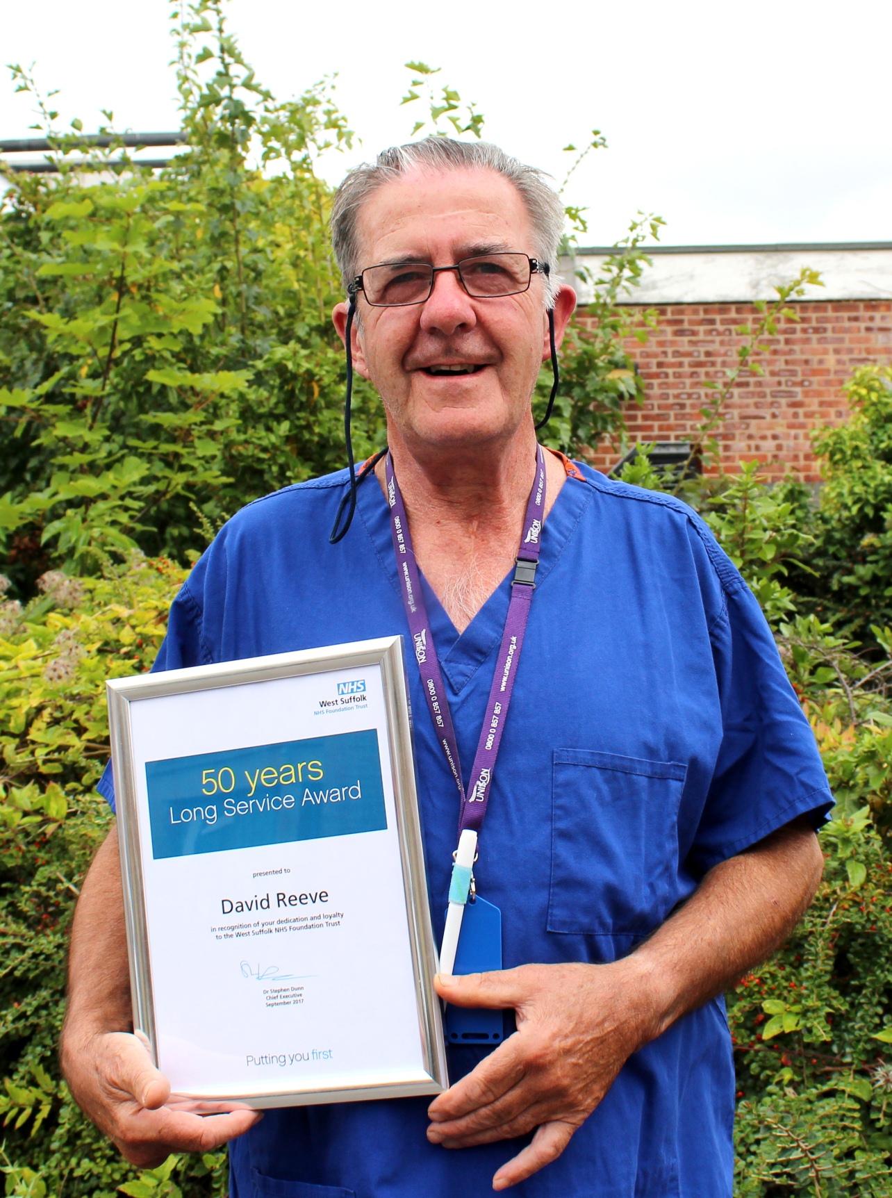 David Reeve, sterile services technician, celebrates 50 years of service