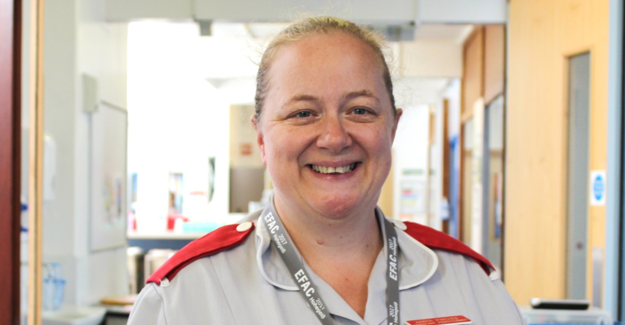 Karen Pinches, assistant practitioner, wearing her silver medal