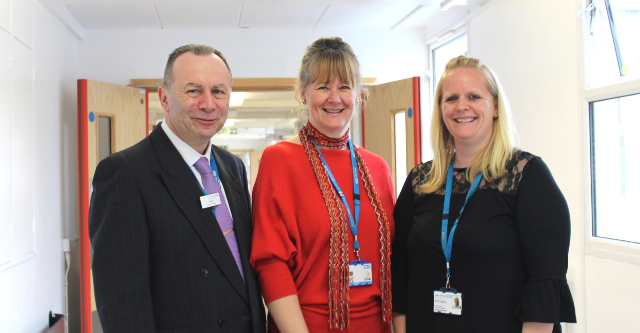 (Left to right) Brodrick Pooley, catering manager, Jacqui Grimwood, estates and facilities development manager, and Hannah Sharland, estates and facilities project manager