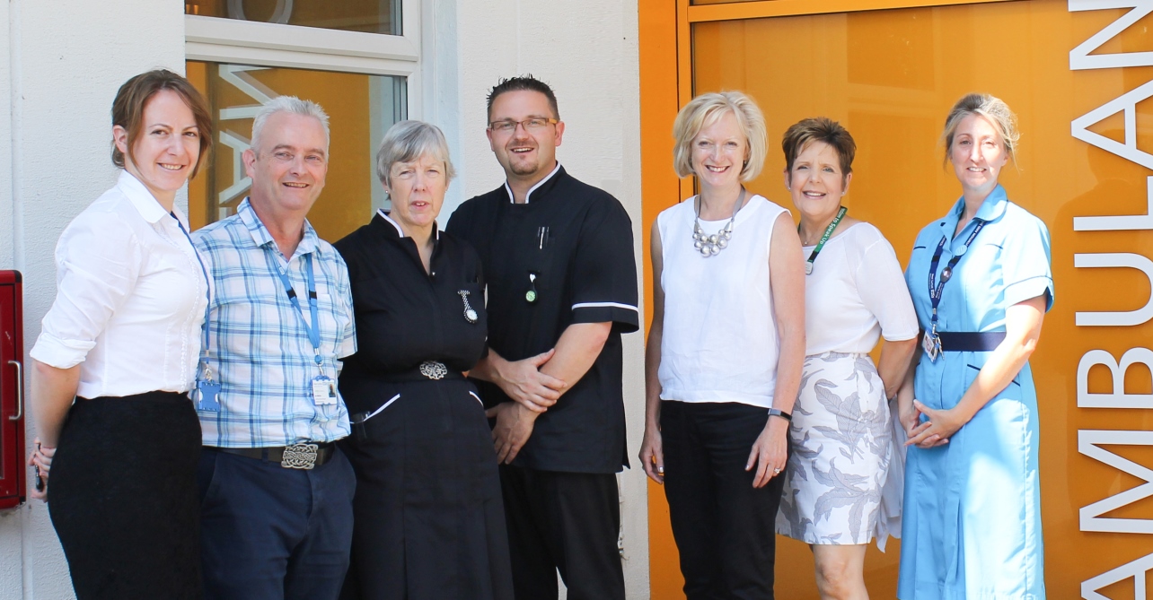 Ruth May, executive director of nursing at NHS Improvement (right), wearing a West Suffolk NHS Foundation Trust ‘bleep’ volunteer uniform with Sheila Childerhouse, Trust chair