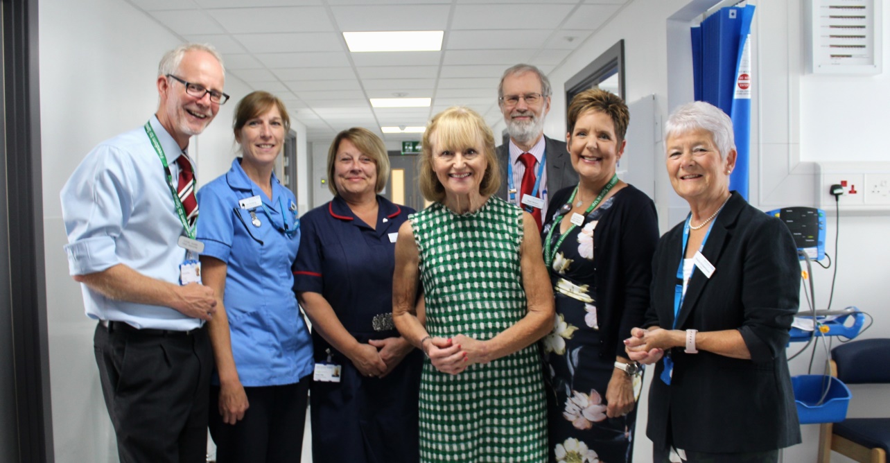 Staff honouring former chief executive of West Suffolk Hospital, Johanna Finn, in the newly refurbished urology department.