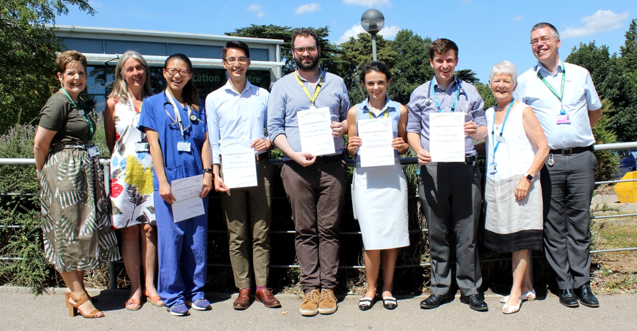 A group of foundation trainee doctors recognised for going the extra mile in our Trust recently.