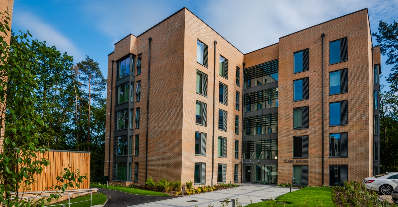 Clark House, one of three new accommodation blocks at the West Suffolk Hospital, named in honour of Dr John Clarke