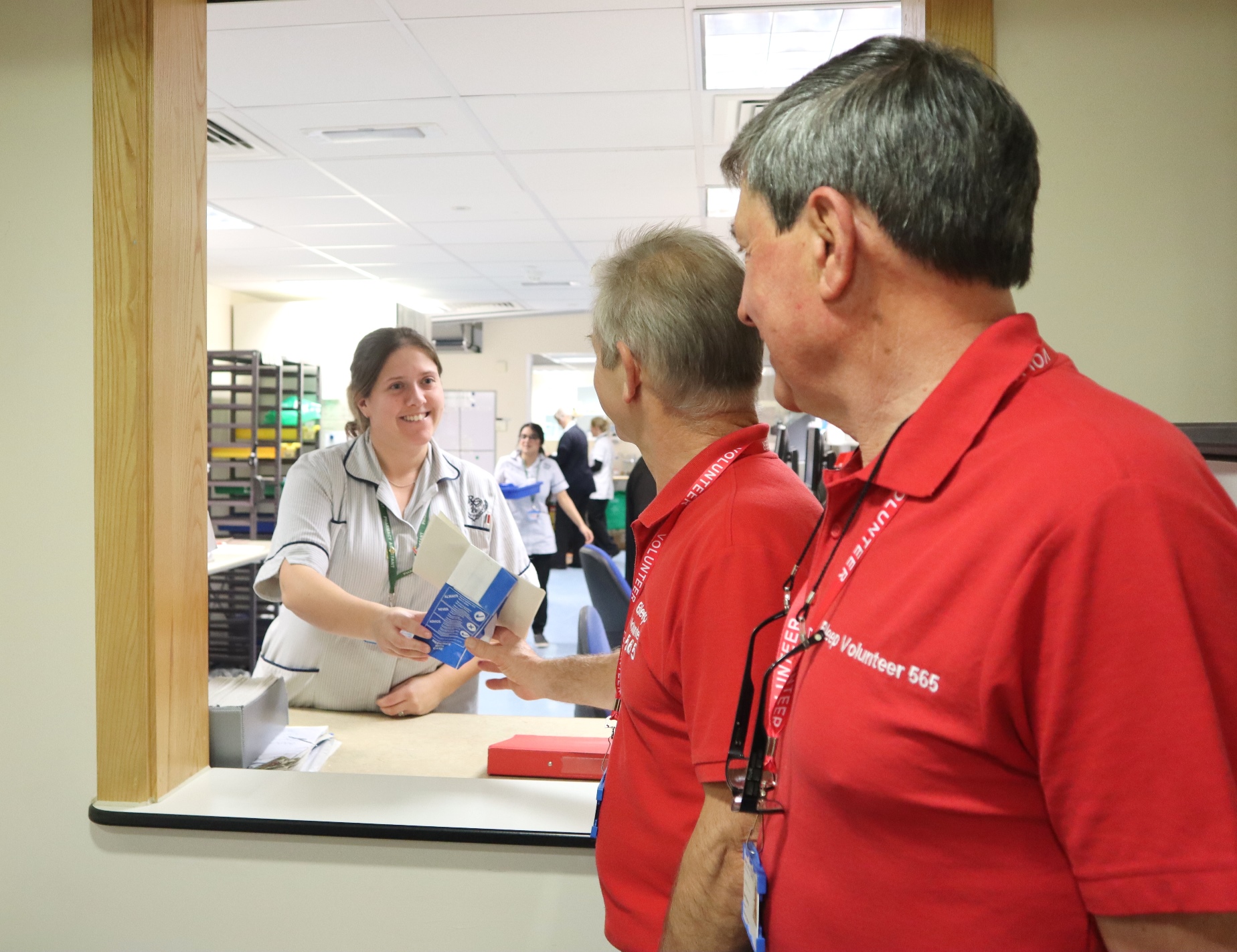 Bleep volunteers support ward staff and the pharmacy team to deliver patients their take home medication