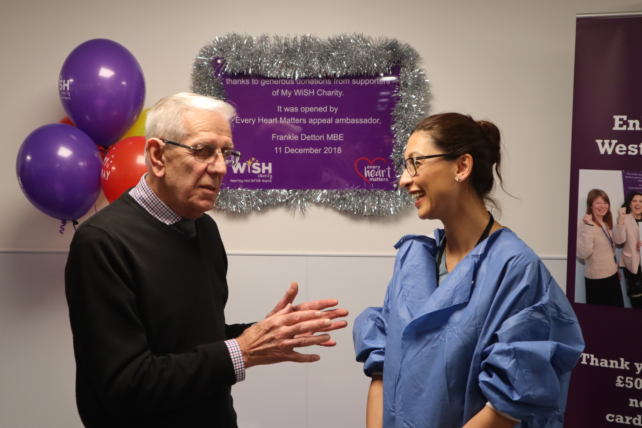 Dr Pegah Salahshouri (right) fitted a pacemaker for Michael Brown (left) on Christmas Eve last year