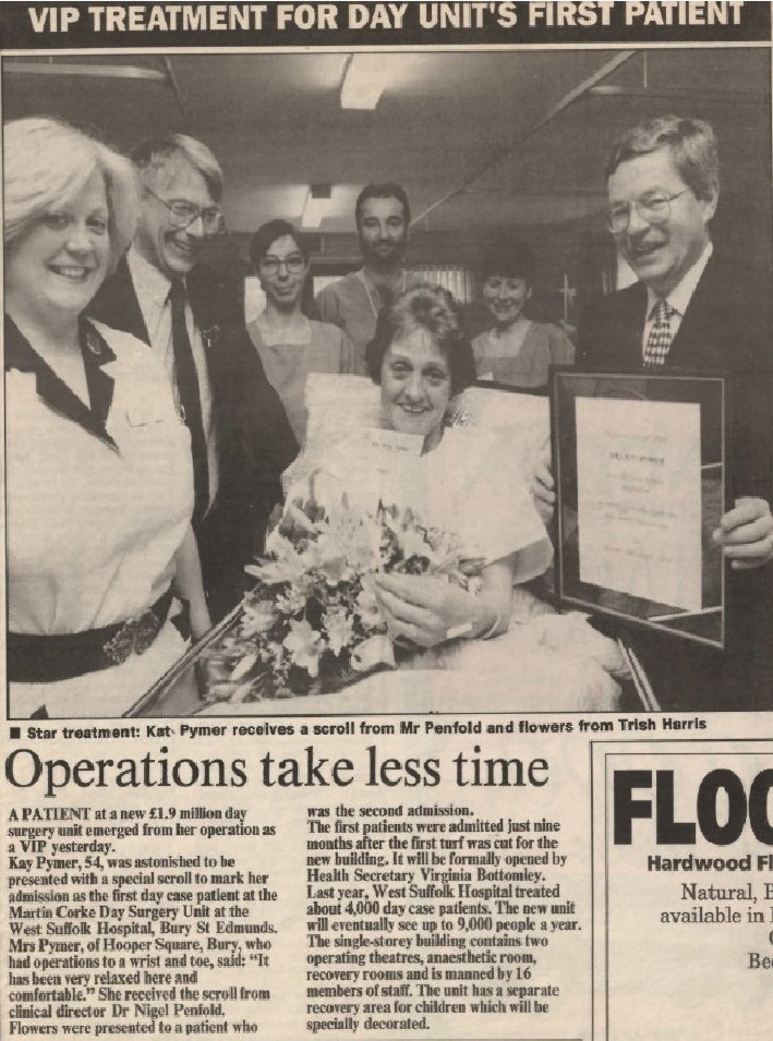 The day surgery unit official opening featured in the EADT Tuesday, 19 April 1994