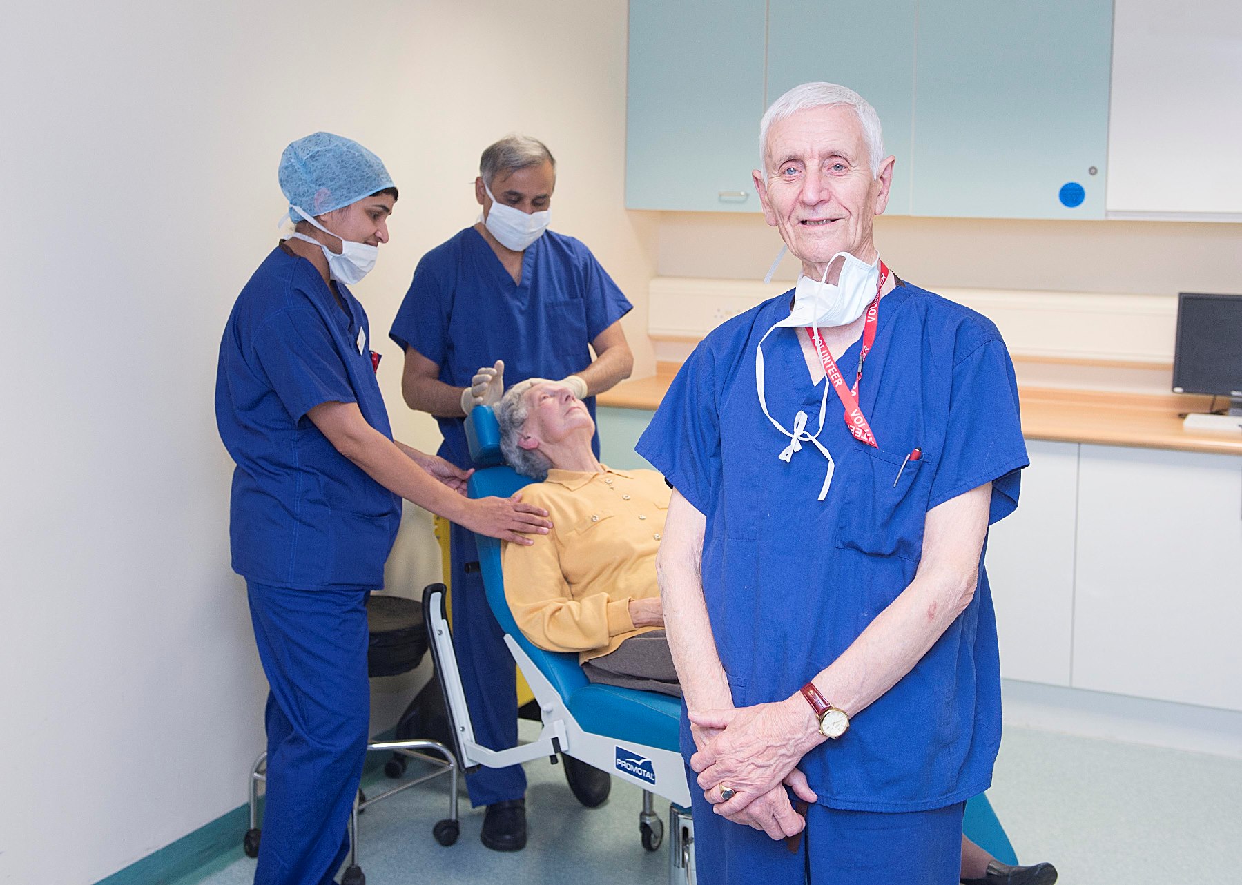 Ron Knight volunteers in the eye treatment centre at West Suffolk Hospital resize