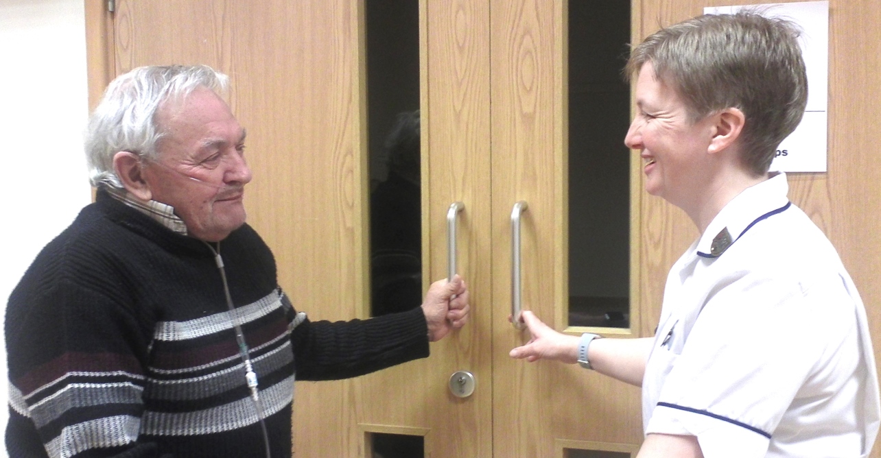 Becky Chapman, physiotherapist at West Suffolk NHS Foundation Trust, offers patients therapy as part of the community pulmonary rehabilitation service.