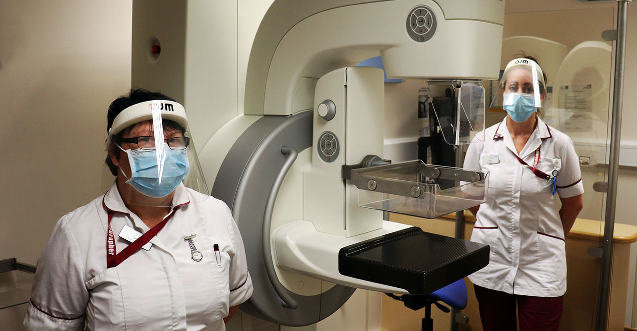 Radiographers Sally Leggett and Laura Lloyd at West Suffolk NHS Foundation Trust's mobile breast screening unit.