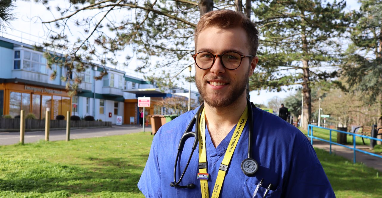 Jay Aldous volunteered at WSFT as a teenager and is now a junior doctor at the Trust