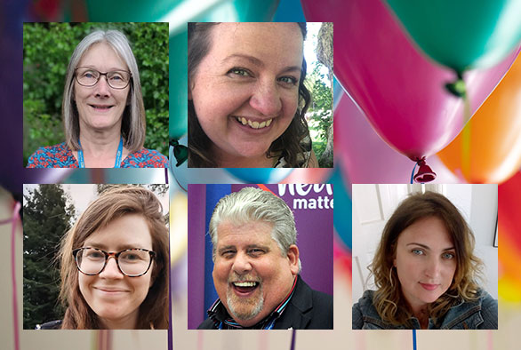 Clockwise from top left: Sally Lawrence, Katherine Sopher, Lisa Musk, Tony Floyde, and Emma Reid