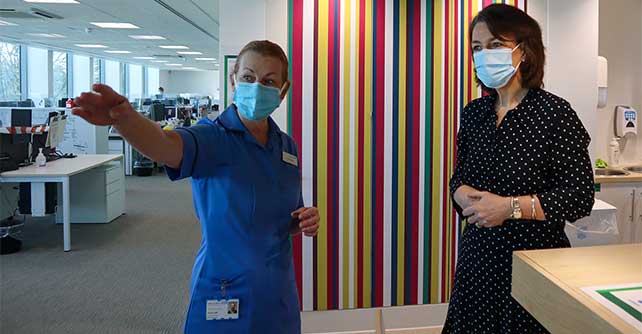Jo Churchill meets members of our vaccination team