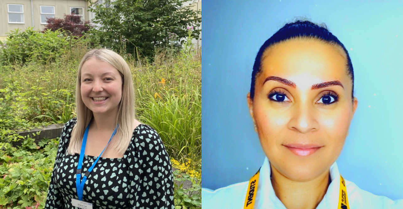 Gracie Cull, administration assistant with the integrated clinical education team (left) and senior endoscopy assistant Francineide Hubbard (right)