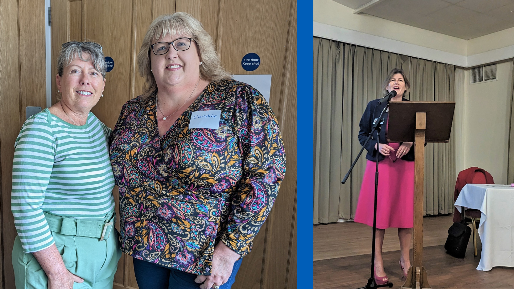 Left: Attendees Sam Emberson and Caroline Brimble. Right: Lead cancer nurse, Karen McKinnon.